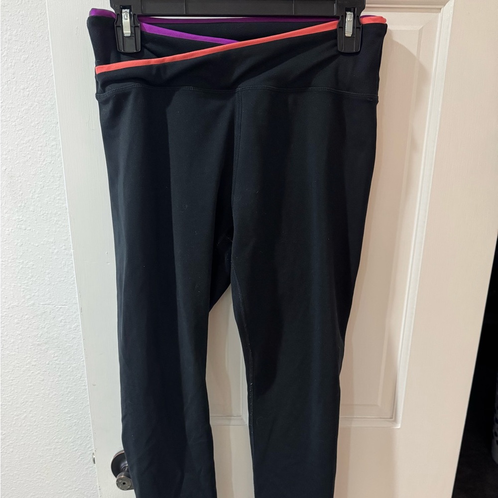 Cycle House Crossover Waist‎ Black Leggings - Women’s Large